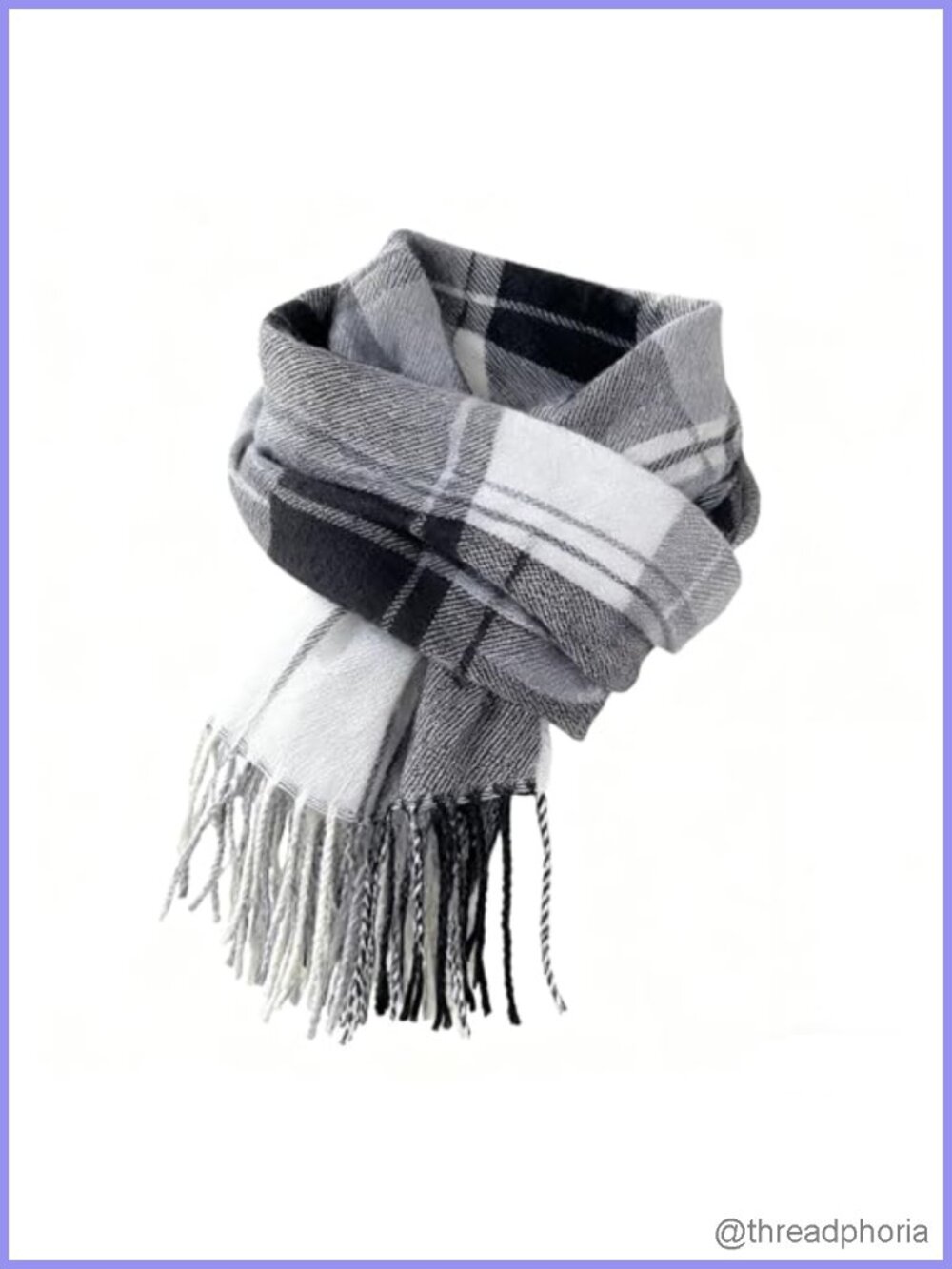 Women's Plaid Winter Scarf - Large Soft Warm Shawl Wrap, 100% Polyester